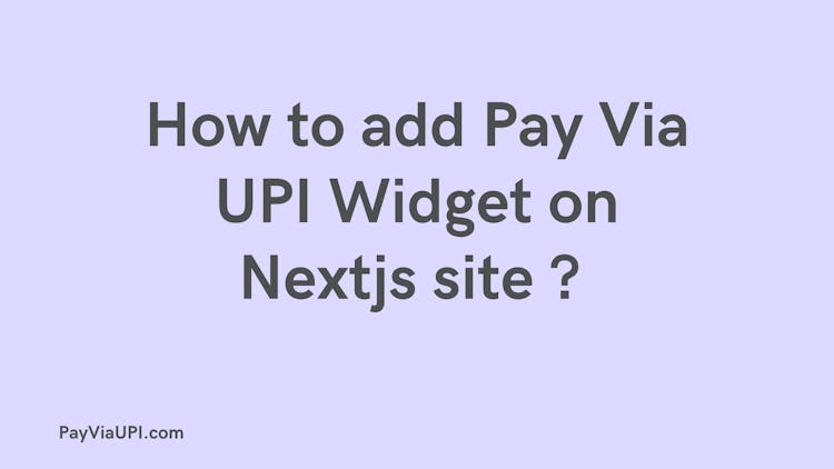 Nextjs: How to add UPI qrcode widget on nextjs site